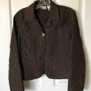 Brown crinkle shirtwaist jacket